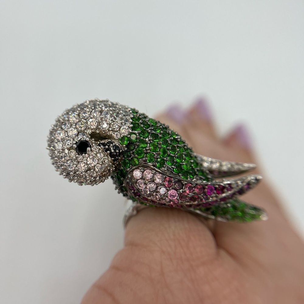 NEW RHODIUM PLATED CZ PARROT RING - Picture 16 of 16